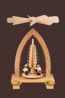 Vorschau: Weihnachtspyramide mit Winterkinder, natur, 26 cm hergestellt von Heinz Lorenz Olbernhau/ Erzgebirge_Bild2
