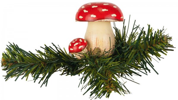 Christmas Tree Decoration & Ornament toadstool, 5,5 cm, Hubrig Volkskunst GmbH Zschorlau/ Erzgebirge