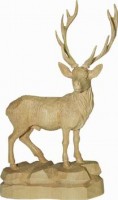Vorschau: Hirsch mit gedrehtem Kopf, natur, geschnitzt, in verschiedenen Größen