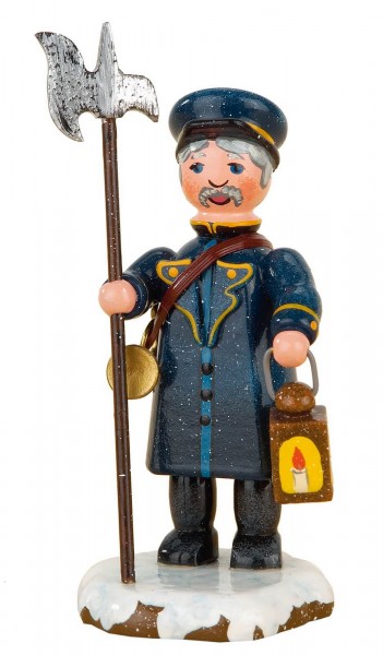 German Figurine - Winter Kid night-watchman, 9 cm, Hubrig Volkskunst GmbH Zschorlau/ Erzgebirge