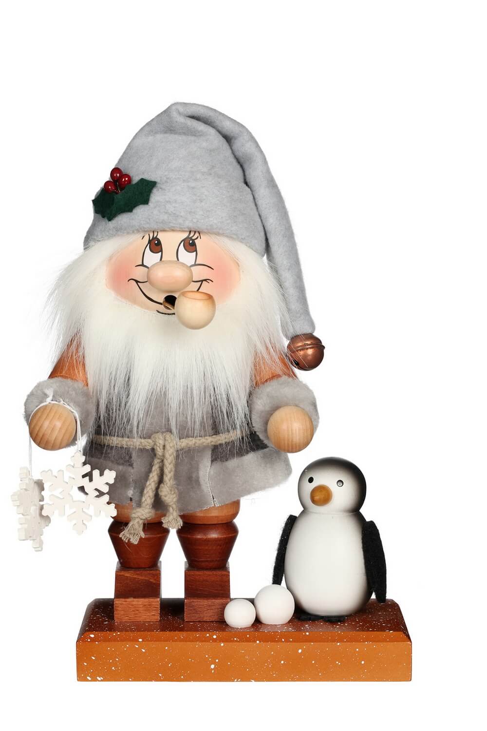 Räuchermännchen Wichtel Nordpol Santa mit seinem freundlichen Gesicht und der typischen Knubbelnase von Christian Ulbricht GmbH & Co KG Seiffen/ …