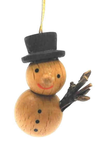 Christmas tree decoration snowman, nature, 4 cm by SEIFFEN.COM