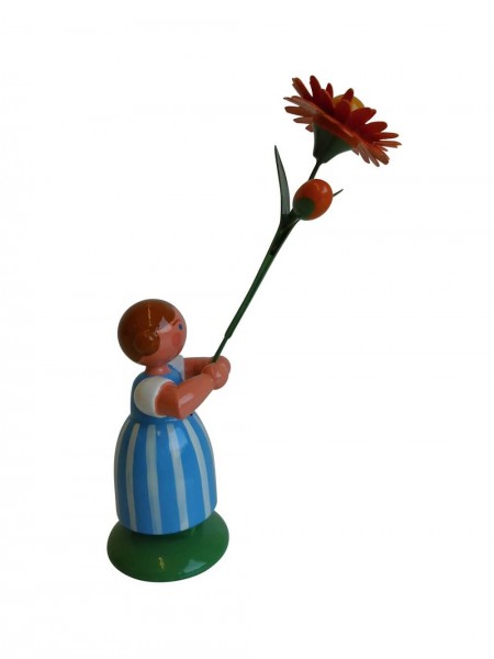 Blumenkinder - Feld- und Wiesenblumenmädchen mit Ringelblume, 11 cm von Legler Holz- und Drechslerwaren HODREWA/ Erzgebirge, ehemals WEHA-Kunst …