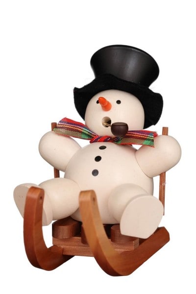 German Incense Smoker snowman, 10,5 cm, Christian Ulbricht GmbH & Co KG Seiffen/ Erzgebirge