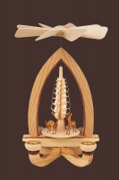 Vorschau: Weihnachtspyramide mit Rehe, 28 cm hergestellt von Heinz Lorenz Olbernhau/ Erzgebirge_Bild2