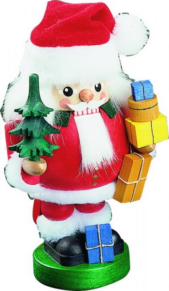 Nussknacker Santa mit Paketen, 19 cm, Richard Glässer GmbH Seiffen aus dem Erzgebirge