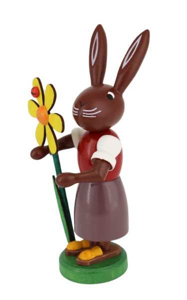 Easter bunny with flower, 9 cm by Thomas Preißler_2