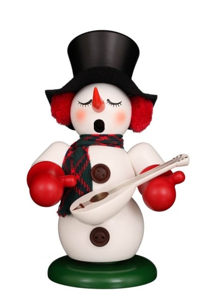 Smoking man snowman with lute, 24 cm by Christian Ulbricht