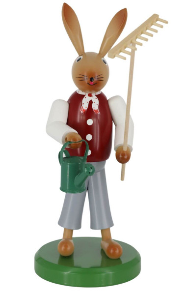 Easter bunny with rake and watering can, 28 cm by SEIFFEN.COM_1