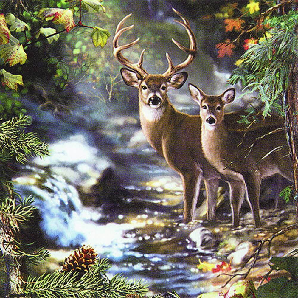 Weihnachtsservietten Deers on a Creek von Home Fashion®