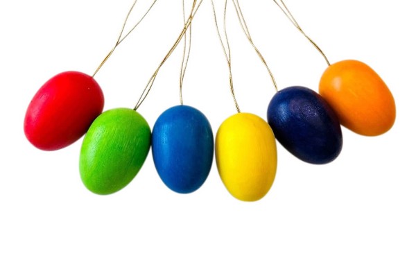 Easter eggs to hang, 6 pieces by Gunter Flath