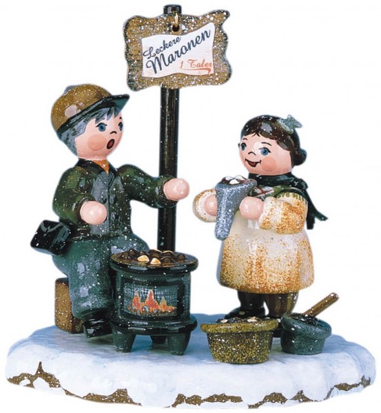German Figurine - Winter Kid hot chestnut, 8 cm, Hubrig Volkskunst GmbH Zschorlau/ Erzgebirge
