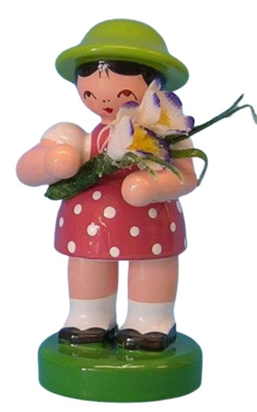 Blumenkind Mädchen mit Blume rosa/grün von Figurenland Uhlig GmbH