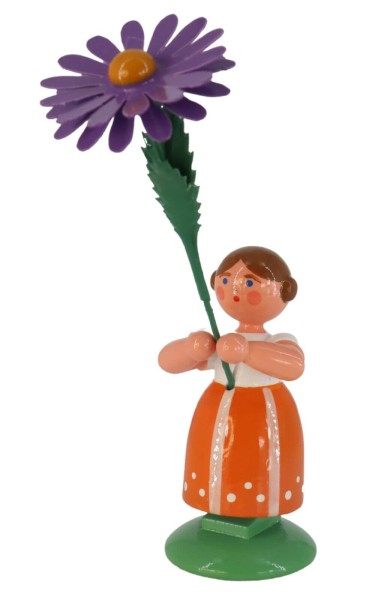 Flower girl with aster, 12 cm by HODREWA Legler