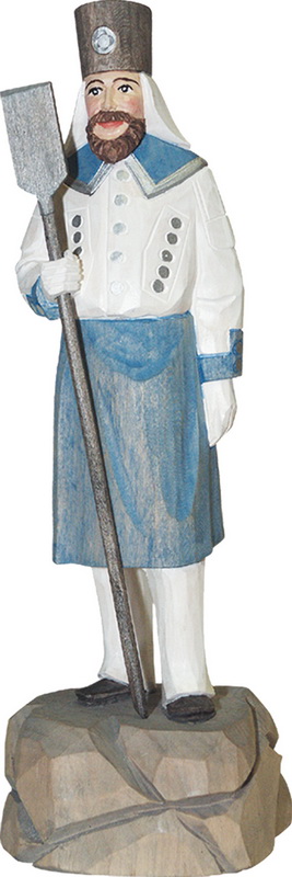 Blaufarbenwerker, farbig, geschnitzt, in verschiedenen Größen