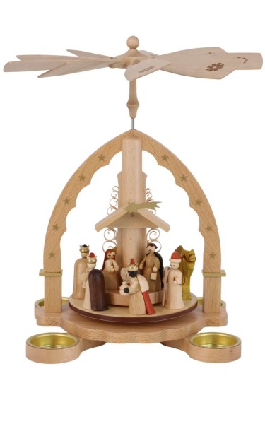 Christmas pyramid Nativity of Christ, 27 cm by Richard Glässer_1