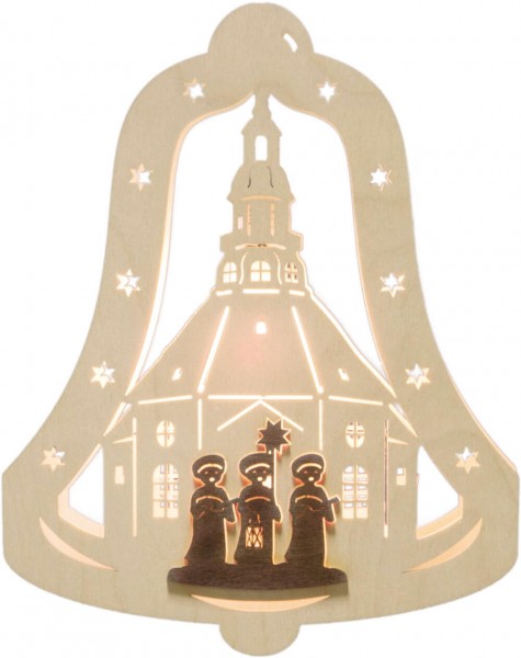 Illuminated window picture bell with crank singer from Weigla