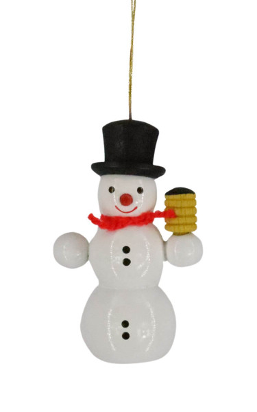 Christmas tree decoration Snowman with lantern, 6 cm by SEIFFEN.COM
