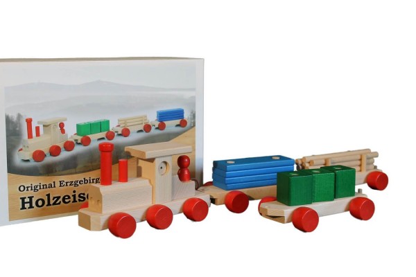 Holzeisenbahn, 75 cm farbig von Ebert GmbH