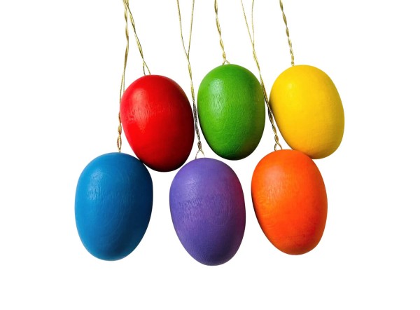 Easter eggs, colored, 6 pieces by SEIFFEN.COM