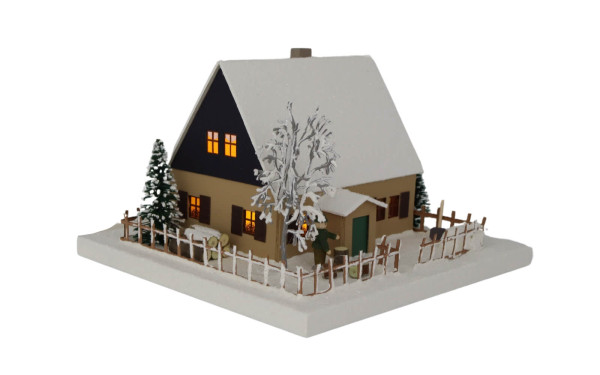 Lichterhaus Erzgebirgshaus mit Weihnachtsstube, klein, 12 cm von Birgit Uhlig_2
