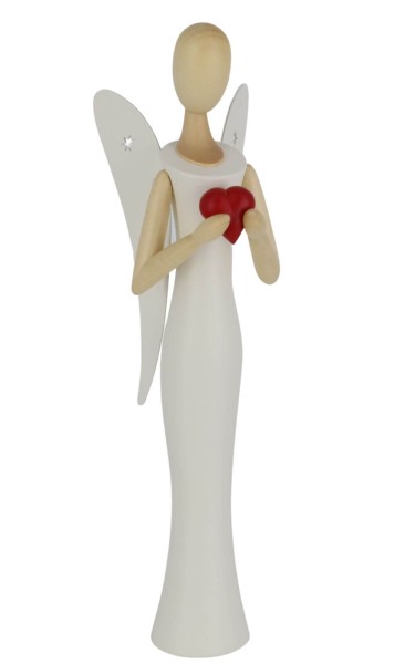 Engel - Sternkopf mit Herz, stehend 25 cm von Holzkunst Gahlenz