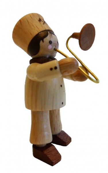 Der Bergmann mit Instrument Posaune, mini in natur von Romy Thiel Deutschneudorf/ Erzgebirge, gehört mit zu den Stammmusikern eines Blasorchestern von …
