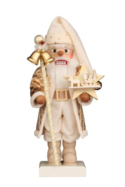 Nussknacker Weihnachtsmann weiß - gold, 47 cm von Christian Ulbricht