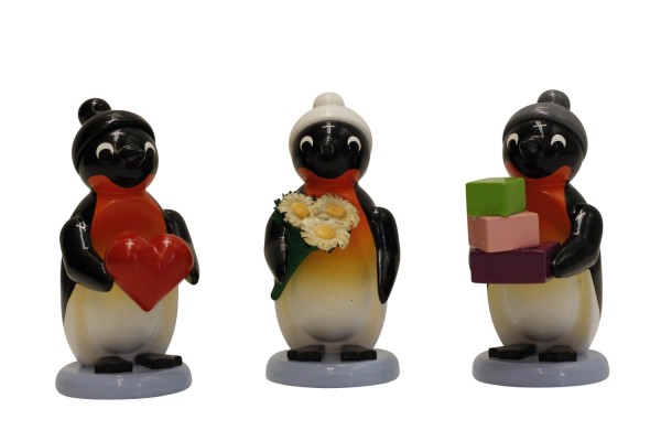 Pinguine von Nestler-Seiffen als Gratulanten, 3 - teilig, farbig _Bild1