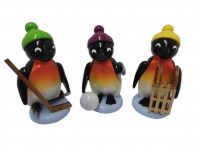 Vorschau: Pinguine von Nestler-Seiffen mit dem Motiv Freizeitsportler, 3 - teilig, farbig_Bild1