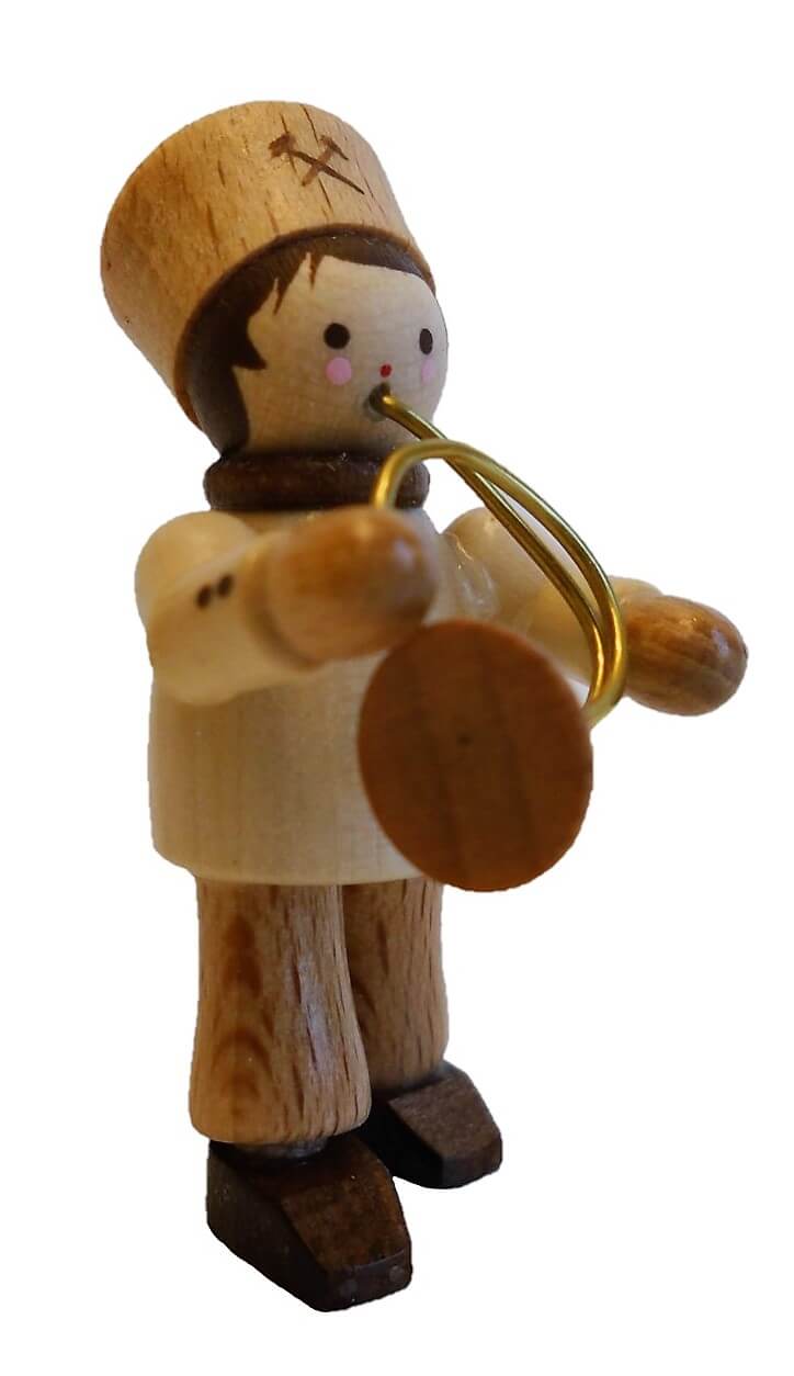 Mini Bergmann Trompete NEU Erzgebirge Seiffen Volkskunst Original Musiker Holz 