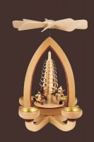 Vorschau: Teelichtpyramide mit Weihnachtsmotiv, 28 cm hergestellt von Heinz Lorenz Olbernhau/ Erzgebirge_Bild2