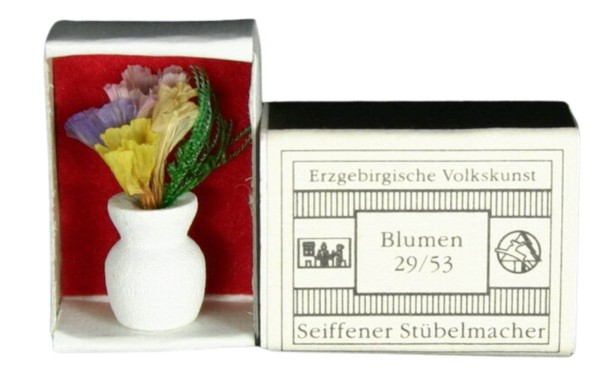 Miniatur Mini-Zündholzschachtel Blumen, weiß von Gunter Flath