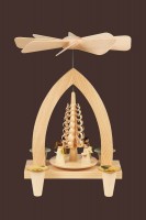 Vorschau: Weihnachtspyramide mit Weihnachtsengel, 26 cm hergestellt von Heinz Lorenz Olbernhau/ Erzgebirge_Bild2
