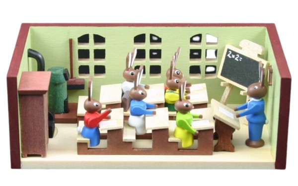 Miniature room bunny school with teacher by Gunter Flath
