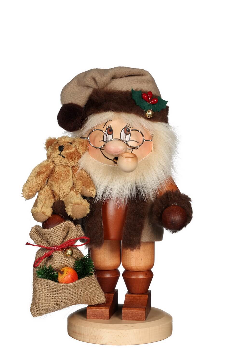 Ulbricht Wichtel Räuchermännchen Weihnachtsmann mit Teddybär, 28 cm