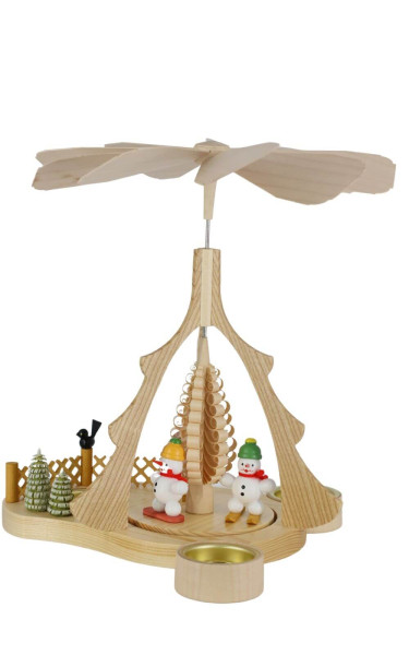 Weihnachtspyramide für Teelichte mit Schneemänner, 26 cm, farbig von Ralf Zenker_1