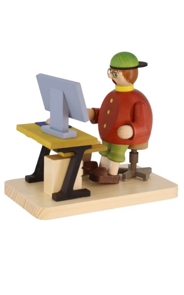 Räuchermännchen Computerfreak, sitzend, 14 cm von Richard Glässer
