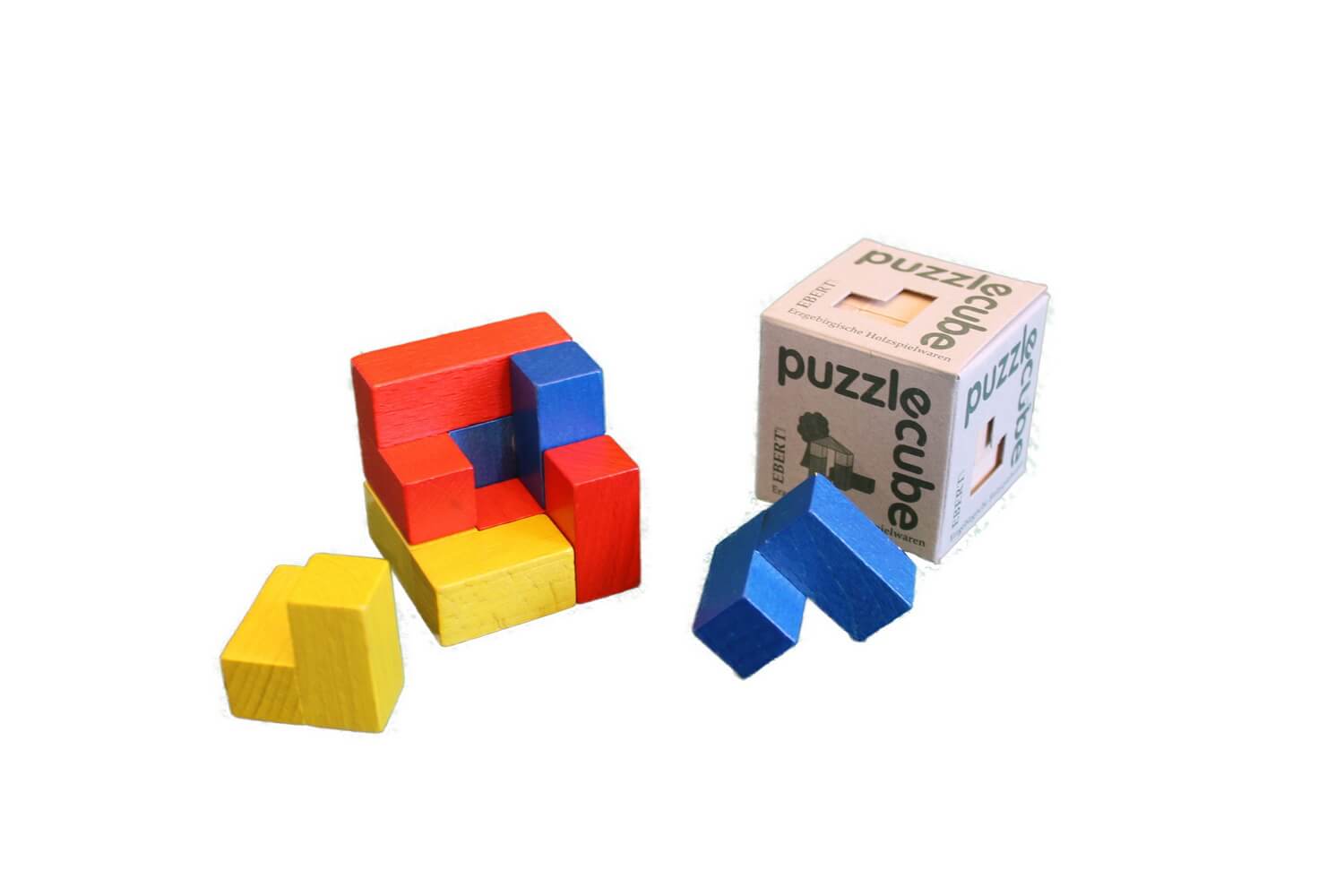 Puzzle cube aus Holz, farbig von Ebert GmbH