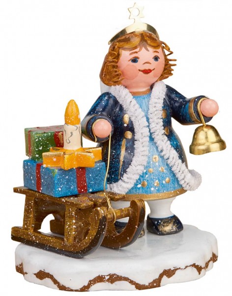 German Figurine - Winter Kid Jingle Bell, 6,5 cm, Hubrig Volkskunst GmbH Zschorlau/ Erzgebirge