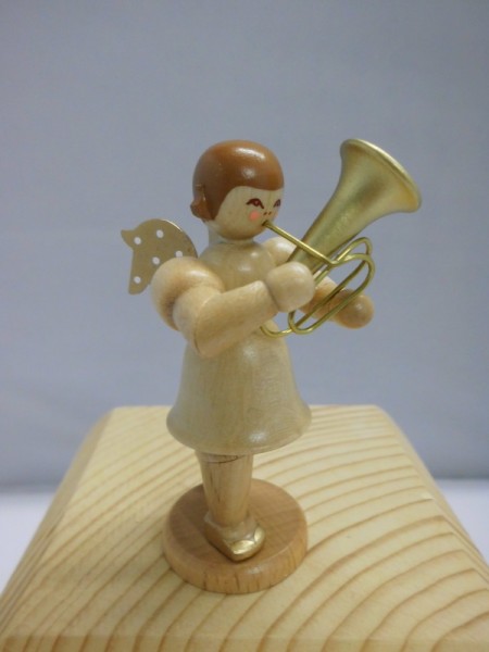 German Christmas Angel with Tuba, 6 cm, Seiffen/ Erzgebirge