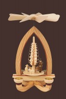 Vorschau: Weihnachtspyramide mit Schafen, natur, 25 cm hergestellt von Heinz Lorenz Olbernhau/ Erzgebirge_Bild2