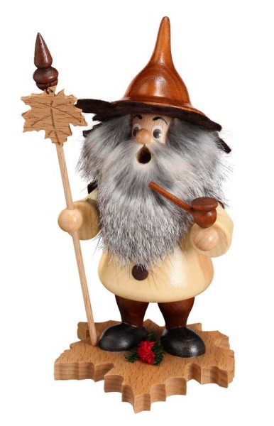 Smoking man gnome maple leaf, 18 cm by DWU Drechselwerkstatt Uhlig