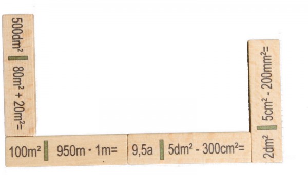 Wooden Artithmetical Domino, square measure, 40 pieces, 16 x 20 x 3 cm, Nicht für Kinder unter 36 Monaten geeignet Erzgebirgische Holzspielwaren Ebert GmbH …