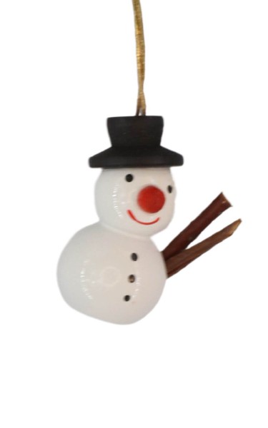 Schneemann mit schwarzem Hut, 3 cm von SEIFFEN.COM