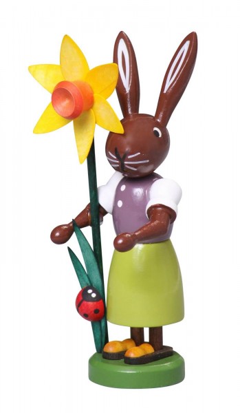 Easter bunny - Bunny with daffodil, 9 cm by Thomas Preißler