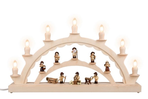 LED candle arch forest people, electrically illuminated by SEIFFEN.COM