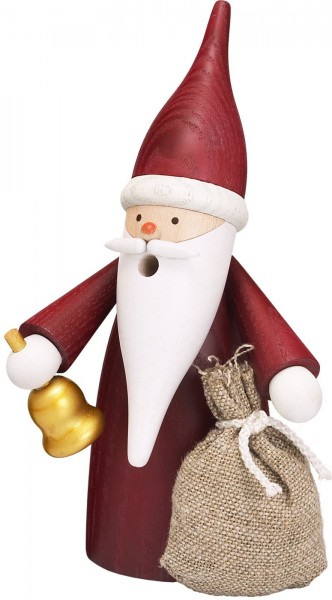German Incense Smoker Gnome Santa, 16 cm, Seiffener Volkskunst eG Seiffen/ Erzgebirge