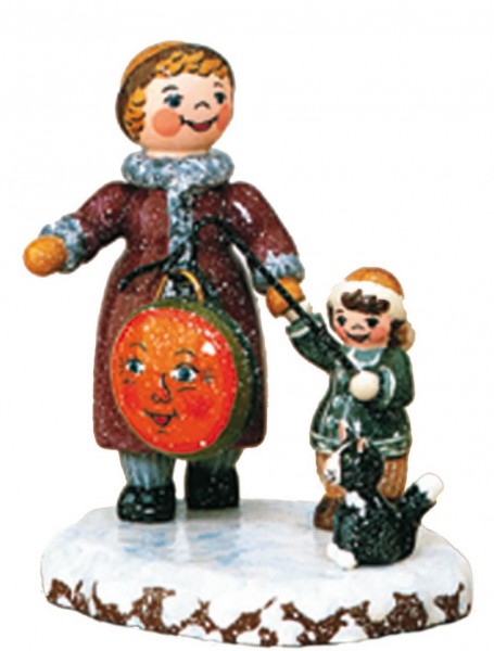 German Figurine - Winter Kid my sister and i, 8 cm, Hubrig Volkskunst GmbH Zschorlau/ Erzgebirge