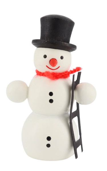 Miniatur Schneemann mit Leiter, 6 cm von SEIFFEN.COM